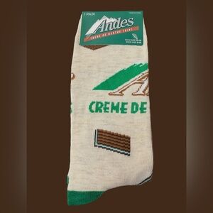 Andes creme de menthe thins chocolate candy men’s dress socks green new